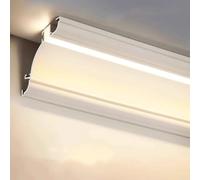Modanatura per soffitto, diffusore a Striscia LED in Alluminio per Illuminazione indiretta - Ideale per spazi Commerciali, Centri Commerciali, Hotel e terrazze, Modanatura per Corona e batti