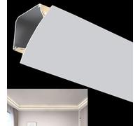 Modanatura per soffitto, Sistema di canali LED per cornici a Montaggio Superficiale - Profilo lineare Bianco da 18 m/59 Piedi con diffusore a Striscia Luminosa angolare per un'illuminazione