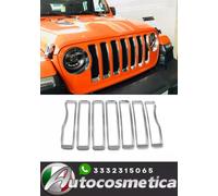 Modanature 7 pezzi griglia anteriori cornici abs cromo Jeep Wrangler 2018-2022