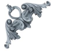 Modanature angolari francesi per soffitti 4 pezzi di adesivi for bordo superiore semicircolare intagliati con fiore ad angolo in Pu, linea decorativa per la casa