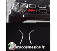 Modanature cornici fari anteriori in acciaio cromato per Dacia Duster II 2018-