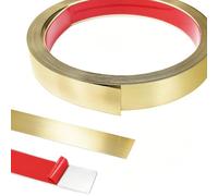 Modanature decorative autoadesive in lamiera di acciaio inox, 5 m x 2 cm, stucco e bastone in acciaio inox per camino, cornici a specchio, mobili e decorazioni per la casa, oro spazzolato