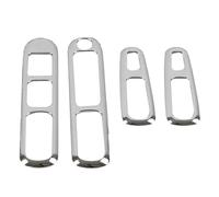 modanature interne auto Per Peugeot Per 3008 2009-2013-2015 4PCS | Argento Porta Bracciolo Pannello Maniglia Supporto Alzacristallo Interruttore Pulsante Copertura Rivestimento
