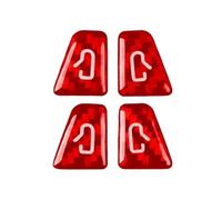 Modanature Interne Compatibile Con Tesla Per Model 3 2019-2023 Per Model Y 2019-2024 Auto Patch Pulsante Finestra Rifinitura Porta Pulsante Alzacristalli Adesivo(Red)