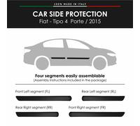 Modanature Laterali Bumper Paracolpi per Fiat Tipo 4 Porte 2015 con Biadesivo 3M