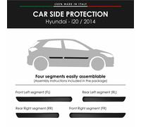 Modanature Laterali Bumper Paracolpi per Hyundai i20 2014 con Biadesivo 3M