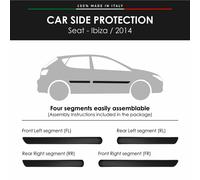 Modanature Laterali Bumper Paracolpi per Seat Ibiza 2014 con Biadesivo 3M