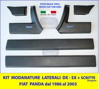 MODANATURE LATERALI per PANDA + scritte Super 86>03 PARACOLPI PROTEZIONE PORTA