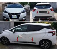 Modanature paraurti ant+post+porte+baule nero lucido per Nissan Micra 2017-2023