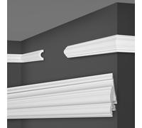 MARBET DESIGN Profili da Parete Bianchi in Plastica HDPS - 2 Metri, Profili Decorativi per Pareti, Profilo Piatto, Profili Ornamentali per Specchi e Quadri (HW-2 40x20 mm, 10 Metri / 5 Profili)