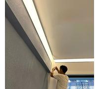 Modanature per soffitti, Illuminazione a Binario a LED Nera - Diffusore a Striscia LED lineare da 25 Metri per Illuminazione indiretta di soffitti, pareti e battiscopa, modanature a Gola, Il