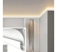 Modanature per soffitti, Illuminazione a LED in Alluminio per Decorazioni a soffitto, Canale LED per battiscopa con Copertura lattiginosa, modanature per cornici da 1 m a 30 m, Ideali per us