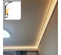 Modanature per soffitti, Striscia Luminosa a LED lineare Moderna con diffusore, Sistema di canaline a Parete da 1,2 a 30 m per cornici e battiscopa, Soluzione di Illuminazione Bianca versati