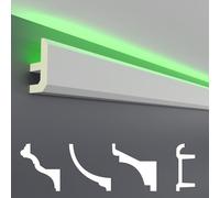 Modanature per stucco HEXIM LED Confezione risparmio - Illuminazione indiretta con modanature per soffitti in PU, leggere e opache (2m LED-13) Modanature Accessori per pareti