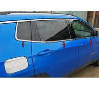 Modanature profili inferiori cornici finestrini acciaio cromo Jeep Compass 2016