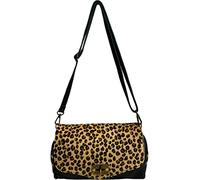Modarno Borsa a tracolla in pelle bovina Cavallino, borsa a tracolla in vera pelle da donna (Leopardo piccolo)