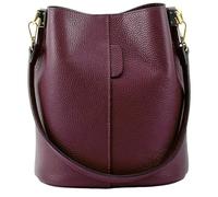 Modarno Borsetta a Secchiello Giulia in Vera Pelle Dollaro 23x16x27 cm (Bordeaux)