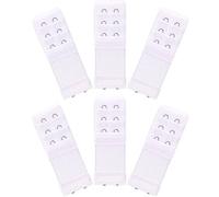 Modaworld 6 Pezzi Estensioni Reggiseno 2 Ganci Prolunga Reggiseno Estensioni Chiusura Reggiseno Allunga Reggiseno da Donna Bra Estensore Reggiseno 2 Ganci per Biancheria Intima (6White)