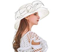 Modaworld Cappello da Cerimonia da Donna a Tesa Larga Cappelli da Sposa Nuziale per Feste Britanniche Cappellino da Viaggio Bohémien da Donna Cappelli da Spiaggia All'Aperto Estivi