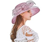 Modaworld Cappello da Cerimonia da Donna a Tesa Larga Cappelli da Sposa Nuziale per Feste Britanniche Cappellino da Viaggio Bohémien da Donna Cappelli da Spiaggia All'Aperto Estivi
