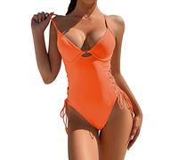 Modaworld Costume da Bagno Donna Un Pezzo Monokini Side Straps Regolabile Scollo V High Cut Perizoma Costume Intero Brasiliano Donna Bikini Swimwear Beachwear