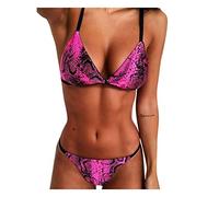 Modaworld Costumi da Bagno Due Pezzi Halter Triangolo Top Stampa Floreale Bikini da Donna Mare Vita Bassa Perizoma Fondo Bikini da Spiaggia