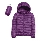 Modaworld Piumino Leggero da Donna, Idrorepellente, Caldo, Ripiegabile, Trapuntato, con Cappuccio, per Le Mezze Stagioni, Imbottito, per Escursionismo, Arrampicata
