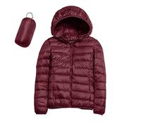 Modaworld Piumino Leggero da Donna, Idrorepellente, Caldo, Ripiegabile, Trapuntato, con Cappuccio, per Le Mezze Stagioni, Imbottito, per Escursionismo, Arrampicata