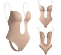 Modaworld Shapewear Body Donna Backless Profondo Scollo a V Body Strapless Shaping Bodysuit Riposo Addominale Vie Vita Modellante Reggiseni Invisibili
