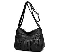 ModaZeal Borse a tracolla da donna in morbida pelle PU borse per le donne multi tasche borsa a tracolla impermeabile borsa a tracolla leggera borse da viaggio, Nero