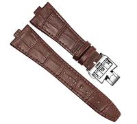 MODBAND Canda di guardia in pelle genuina per Vacheron Costantin ALL'ESTERO Serie 450 0V 5500V P47040 Fibbia in acciaio inossidabile 25 * 8 mm uomini di guardia(Brown-silver-B)