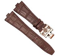 MODBAND Canda di guardia in pelle genuina per Vacheron Costantin ALL'ESTERO Serie 450 0V 5500V P47040 Fibbia in acciaio inossidabile 25 * 8 mm uomini di guardia(Brown-rosegold-B)
