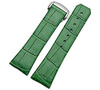 MODBAND Cinta d'oro in pelle genuina per costellazione omega doppia aquile serie uomini donne 17mm 23mm di guardia(Green,17mm Silver Clasp)