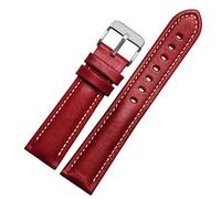 MODBAND Per il classico scoppio generale Weave Watch Band Fashion Brand Cinghia 18mm 20mm 21mm 22mm genuino polso da braccia(Red-silver,20mm)