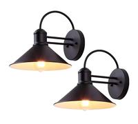 Moddeny 2 PCS IP54 Impermeabile Applique da Esterno Montaggio a Parete 10.2" Lampada Vintage per Portico Fattoria Collo D'Oca Retrò