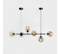 Moddeny 6 Luce E27 Lampadario Moderno Nord Europa Lampadario a sfera di vetro Industriale 51 pollici Lampada a sospensione per Soggiorno Sala da Pranzo Decorazione Arte Ristorante