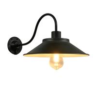 Moddeny applique da parete per esterni impermeabili lampade da veranda in ferro nero Luci da parete per esterni vintage a collo d'oca in stile rustico per garage ingressi e terrazze