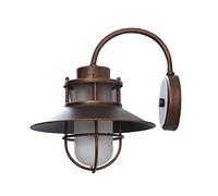 Moddeny Applique da Parete per Portico Retro casa colonica Applique da Parete Impermeabile per Esterni 12,9 "Lanterne da Parete Vintage a Collo D'Oca Luci da Parete per Esterni