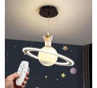 Moddeny Planeten-Pendelleuchte fürs Kinderzimmer mit Fernbedienung, moderne LED-Kugel-Pendelleuchte, dimmbarer Kronleuchter aus Acryl und Glas für Wohnzimmer und Kinderzimmer
