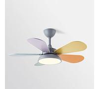 Moddeny Ventilatore da soffitto Moderno Semplice con luci Ventilatore colorato Foglie Ventilatori da soffitto con luci e Ventilatore da soffitto da Cucina Muto dimmerabile remoto con luci