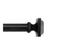 MODE Farmhouse Collection - Bastone per tenda singolo con terminali quadrati Cottage, da 183 a 365 cm, colore: nero