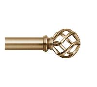 MODE Premium Collection - Bastone per tenda singolo con terminali a gabbia per uccelli, 183-365 cm, colore: Oro