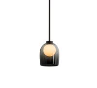 MODEBHD Lampada a sospensione e lampadario in stile semplice, lampada a sospensione singola a vite G9, apparecchi di illuminazione in metallo con doppia sfera di vetro, lampada a sospensione per isola