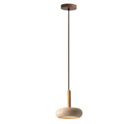 MODEBHD Lampada a Sospensione in Pietra Naturale Gialla Wabi Sabi Giapponese Decorazione Domestica scandinava LED Lampada a Sospensione in Legno Camera da Letto Ristorante Bar Lampadari