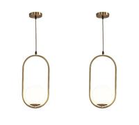 MODEBHD Lampada a sospensione rustica moderna, lampada a sospensione in ottone ovale, lampade a soffitto con paralume in vetro, lampadario regolabile in corda, lampada a sospensione, isola cucina, cam