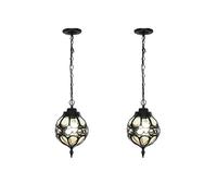 MODEBHD Moderna lampada a sospensione per esterni, bronzo con vetro trasparente, lanterna sospesa esterna, lampadario esterno regolabile impermeabile esterno, lampadario in alluminio, per gazebo, port