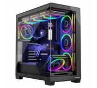 MODECOM Volcano STELLAR ARGB 5F Midi Tower PC Case Nero | Gaming Computer Case con 5 ventole ARGB e vetro temperato | ATX Mid Tower per gamer | Design elegante e circolazione dell'aria ottimizzata