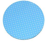 Modecor Piatto SottoTorta Rigido Tondo - Cake Board Celeste Pois Bianco Ø40cm - Ideale Come Decoro per Torte di Nascita, Battesimo, Compleanno ECC.