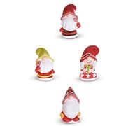 Modecor - Soggetti Natalizi Gnomi in Zucchero e Gelatina per decorare Dolci, Panettoni, Pandori