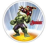 Modecor - Topper commestibile per torta, Avengers, Iron Man, 20 cm Prodotto con licenza ufficiale. -